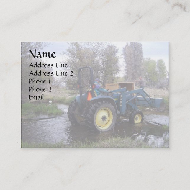 Carte De Visite Nettoyage du ruisseau Tractor (Devant)