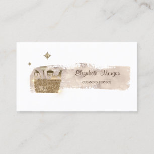 Carte De Visite Nettoyage élégant et stylé avec pinceau de peintur