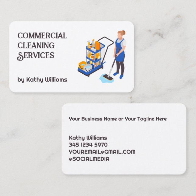 Carte De Visite Nettoyage Janitorial (Devant / Derrière)