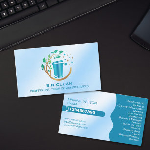 Carte De Visite Nettoyage Professionnel de Poubelles Bac à Ordures