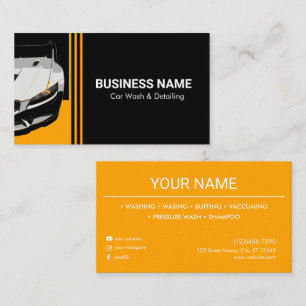 Carte De Visite Nettoyage professionnel de voiture, lavage de voit