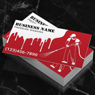 Carte De Visite Nettoyage professionnel Red Power Washing
