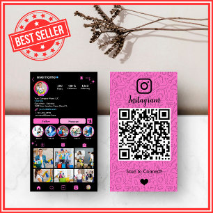 Carte De Visite Nettoyage rose Instagram   Maid Maid QR
