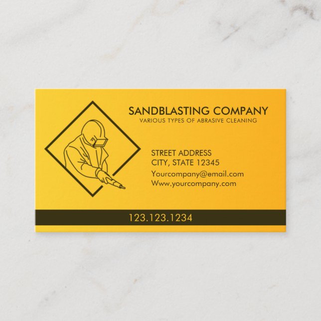 Carte De Visite Nettoyage simple de lave-linge à sablage jaune (Devant)