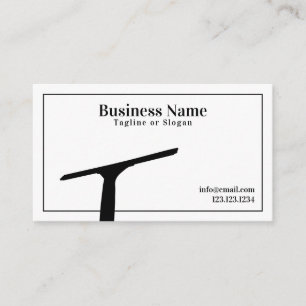 Carte De Visite Nettoyage simple des fenêtres en noir et blanc
