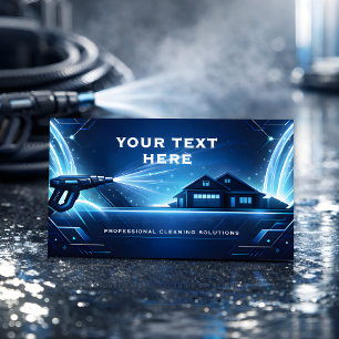 Carte De Visite Nettoyage sous pression résidentiel Modern Neon St