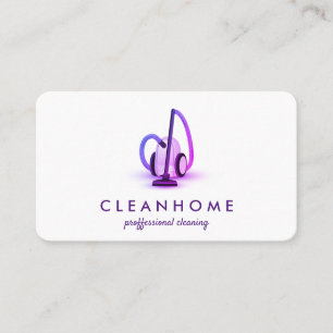 Carte De Visite Nettoyant à vide violet Maison de nettoyage