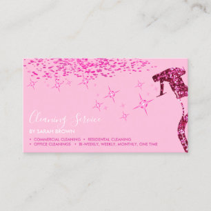 Carte De Visite Nettoyant Maison Brillante Soft Pink Pro Maid en S
