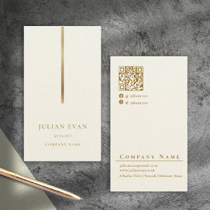 Carte De Visite Nettoyer blanc d'ivoire minimaliste or simple