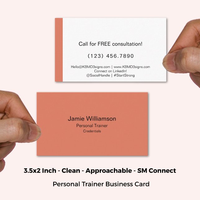Carte De Visite Nettoyer le service orange approchable (3.5x2 Inch, Clean Approachable Orange Service Business Card)