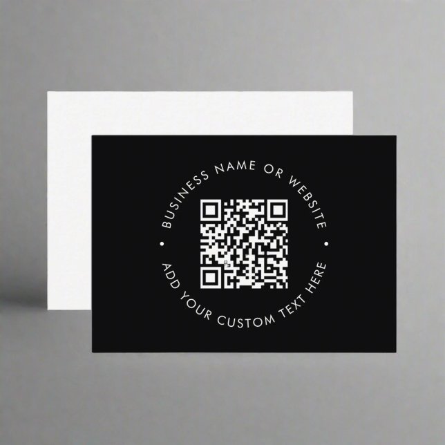 Carte De Visite Nettoyer QR Code l Promotionnels Noir & Blanc (Créateur téléchargé)