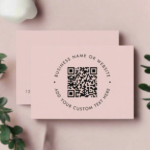 Carte De Visite Nettoyer un code QR simple Promotionnel Blush Pink