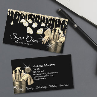 Carte De Visite Nettoyeur de maison de nettoyage commercial Glitte