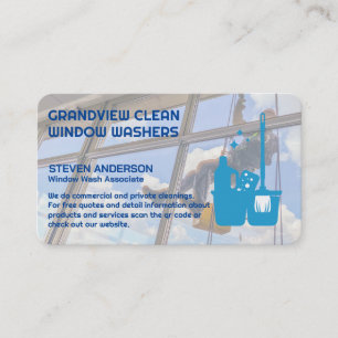 Carte De Visite Nettoyeur de vitres sur un immeuble   Nettoyage co