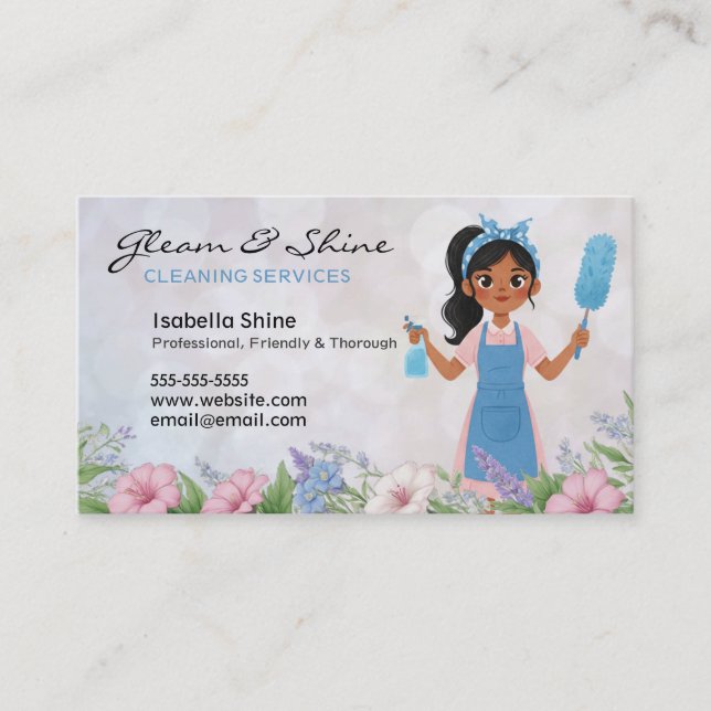 Carte De Visite Nettoyeur Floral Latina Service ménage (Devant)