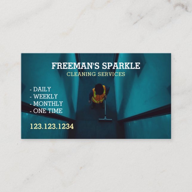 Carte De Visite Nettoyeur professionnel de vestibule Janitor (Devant)