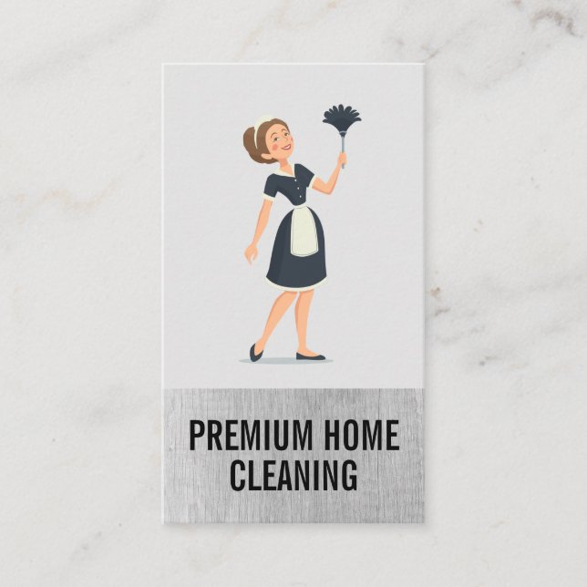 Carte De Visite Nettoyeurs à domicile | Maid | Duster (Devant)