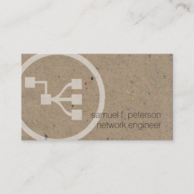 Carte De Visite Network Engineer Network Points Icône Papier natur (Devant)