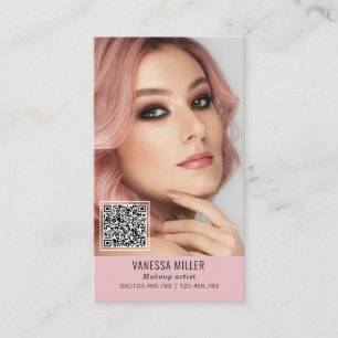 Carte De Visite Networking QR code maquillage artiste verticale ph