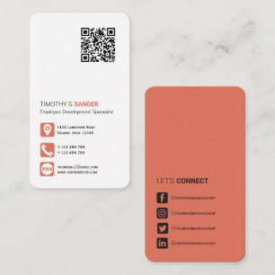 Carte De Visite Networking QR code simple médias sociaux terre cui