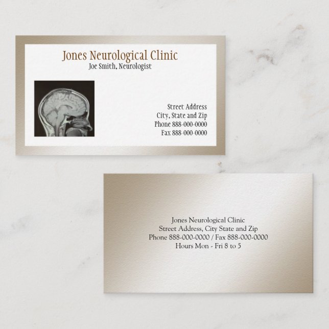 Carte de visite neurologue (Devant / Derrière)