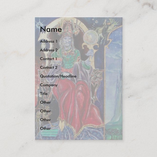 Carte De Visite NEUROMANCER gris rouge bleu vert blanc noir (Devant)