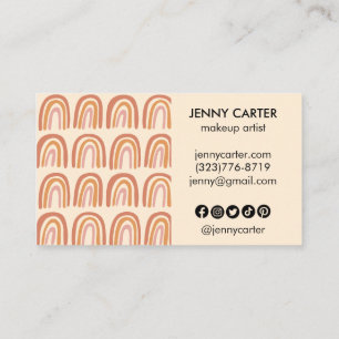 Carte De Visite Neutre Earthy Rainbows Motif Boho unique