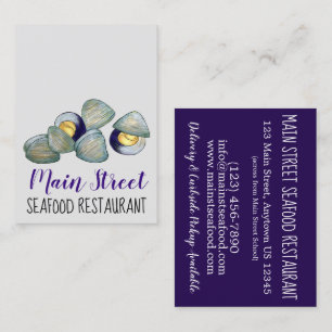 Carte De Visite New England Clams Clambake Seafood Restaurant