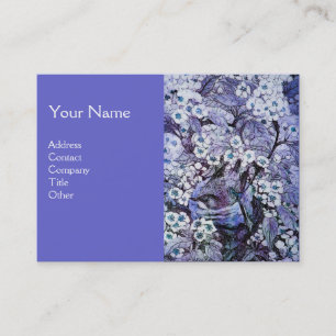 Carte De Visite NID D'OISEAU, monogramme, bleu blanc