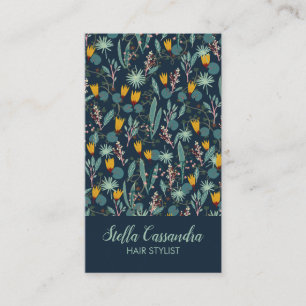 Carte De Visite Night Gardens Motif botanique Deep Blue