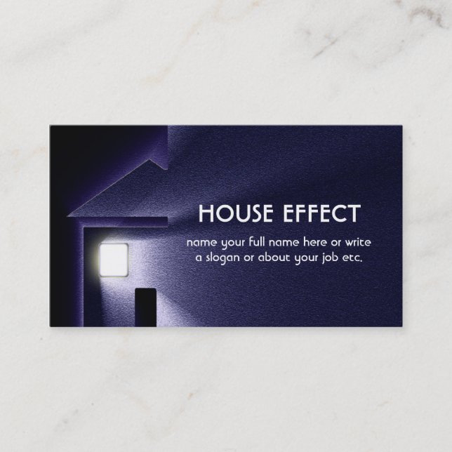 Carte De Visite Night House Lumière Electricité et hiver (Devant)