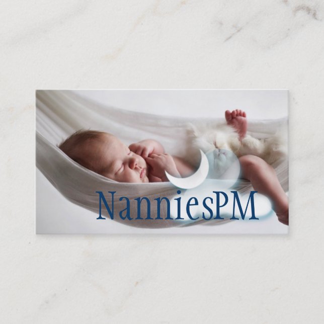 Carte De Visite Night PM Nanny Child Day Care Babysitter (Devant)