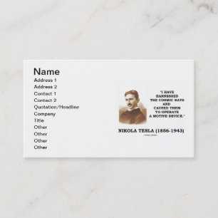 Carte De Visite Nikola Tesla I ont armé les rayonnements