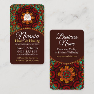 Carte De Visite Nirvania Earth Ajouter Votre Logo Mandala Wellness