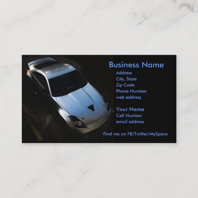 Carte De Visite Nismo 350Z (Devant)