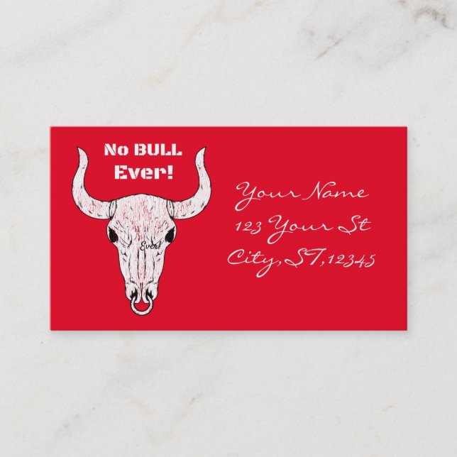 Carte De Visite No Bull Ever Thunder_Cove Classic (Devant)