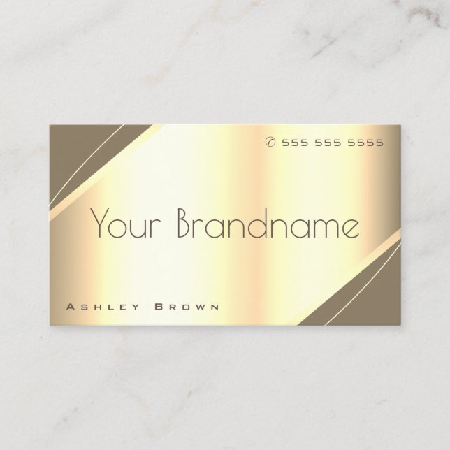 Carte De Visite Noble Gold Effet Luxueux Style Professionnel (Devant)