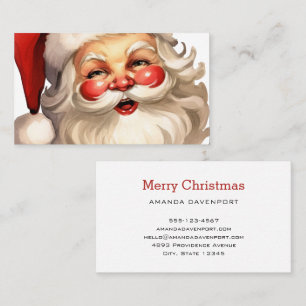 Carte De Visite Noël de style rétro Holly Jolly Santa Claus