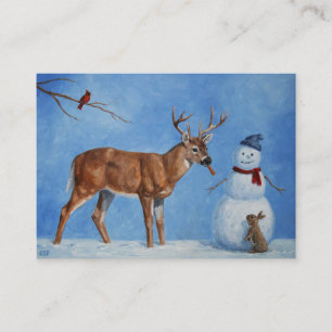 Carte De Visite Noël des Deer & Funny Snowman