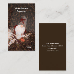 Carte De Visite Noël Fêtes Rustique Vintage Gnome