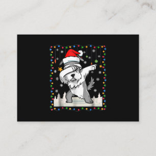 Carte De Visite Noël léger Schnauzer Père Noël