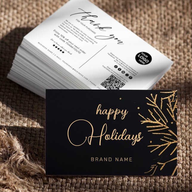 Carte De Visite Noël Vacances Modernes Merci d'entreprise (Christmas Modern Holiday Corporate Thank You Business Card)