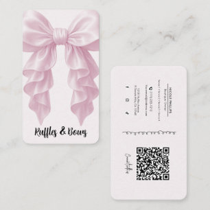 Carte De Visite Nœud à volants en cascade rose Élégant Posh Boutiq