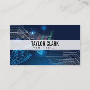 Carte De Visite Noeuds technologiques et Arrière - plan graphique