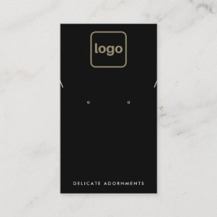 Carte De Visite Noir Ajouter Logo Collier Collier Écouteur Porte-o