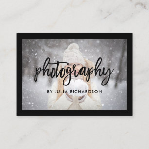 Carte De Visite Noir audacieux   deux photos pour des photographes