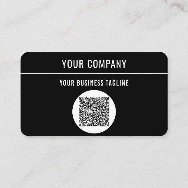Carte de visite noir avec code QR Votre propre des (Dos)