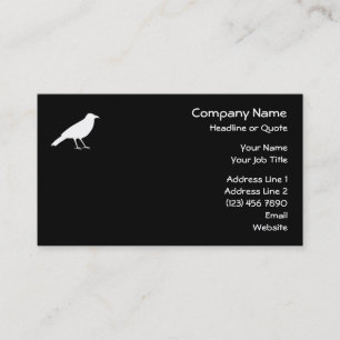 Carte De Visite Noir avec une corneille blanche