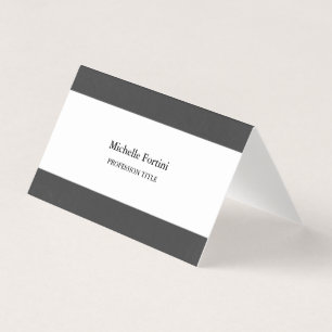 Carte De Visite Noir Blanc Élégant Plaine Minimaliste