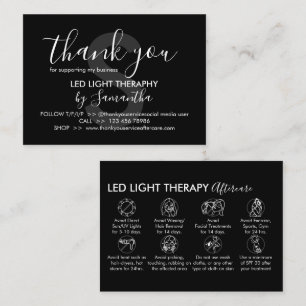 Carte De Visite Noir Blanc Led Lumière Thérapie Merci d'après-soin